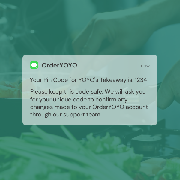 pin code system with orderyoyo for your restaurant